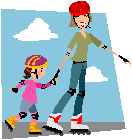 Mum & child skating